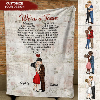We're A Team Vintage - Anniversary, Gift For Spouse, Lover, Husband, Wife, Boyfriend, Girlfriend Blanket - Gift For Couple bANNER1_f652ce47-4107-4112-b38b-c429ce8d8434.jpg