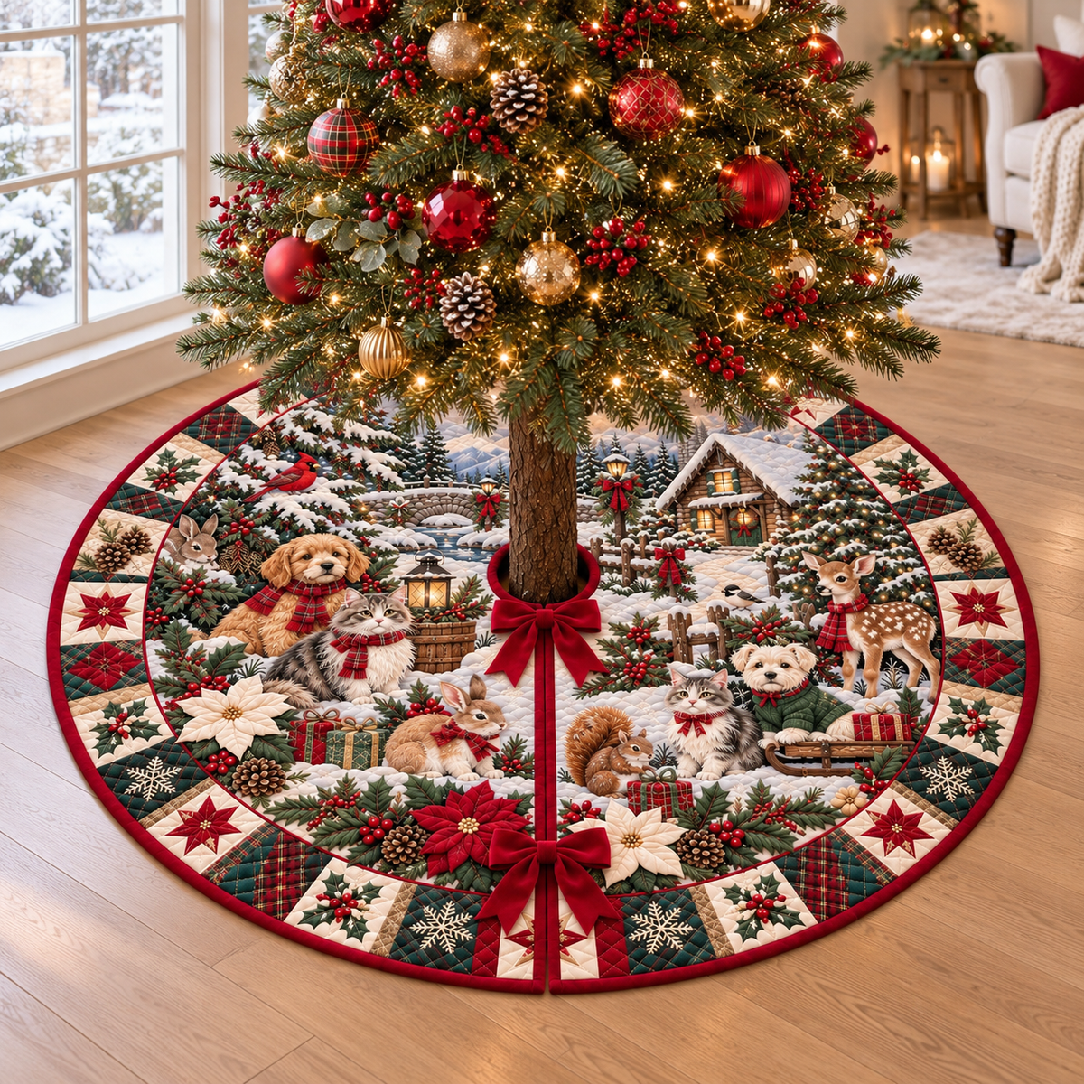 Winter Animals Christmas Tree Skirt, Rustic Cabin Holiday Decor ba344c7f-f259-4f1b-b0c4-715b6a3a61ef-banner-.png