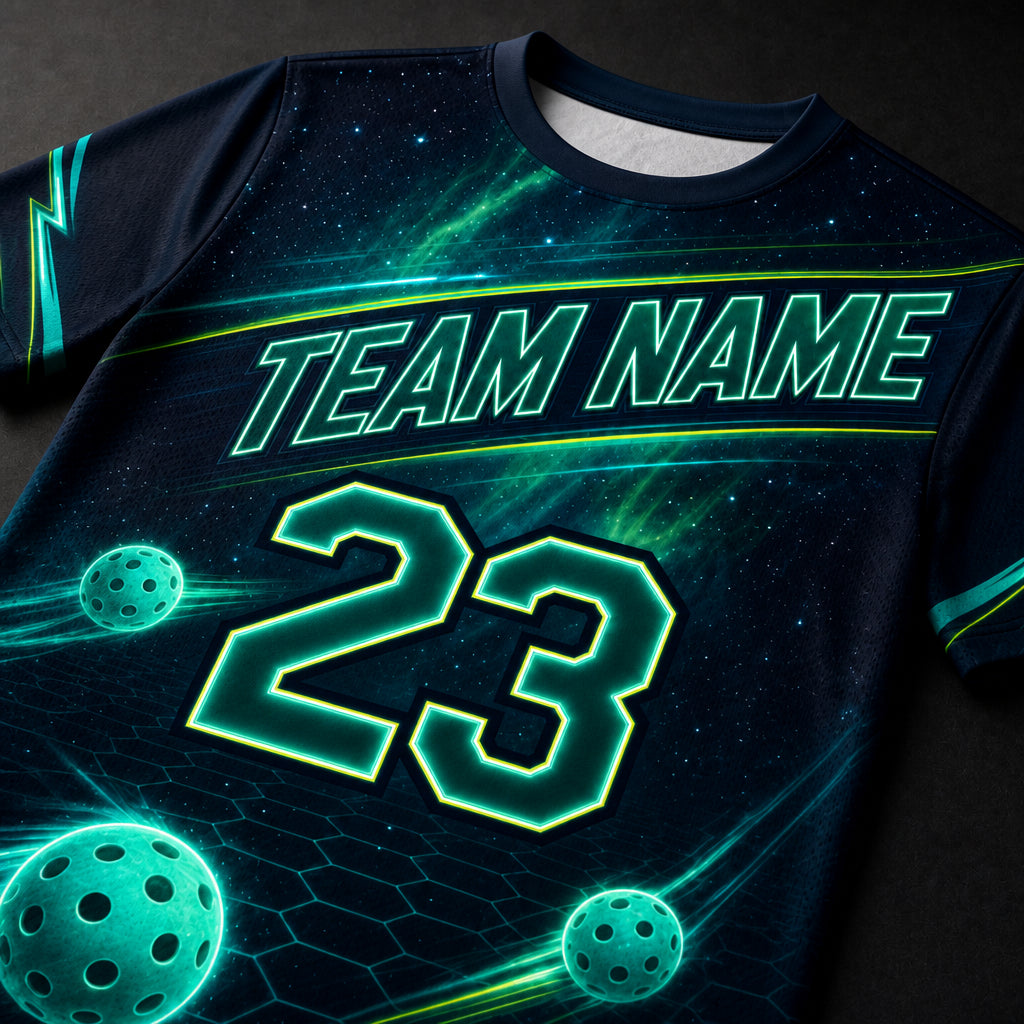 Neon Cosmic Pickleball Jersey Tee — Custom Name & Number - Personalized T-Shirt - All over printed ba3ed00a-6267-4858-b771-8fa139f0d30d.jpg