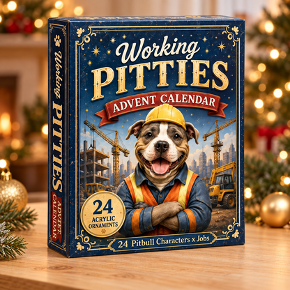 Working Pitties Advent Calendar 2026 - 24-Day Festive Countdown, Acrylic Charms Blind Box - Gift For Pitbull Lovers ba6e03a3-bd2f-4b49-9722-256a97c67034-pitties-box.png
