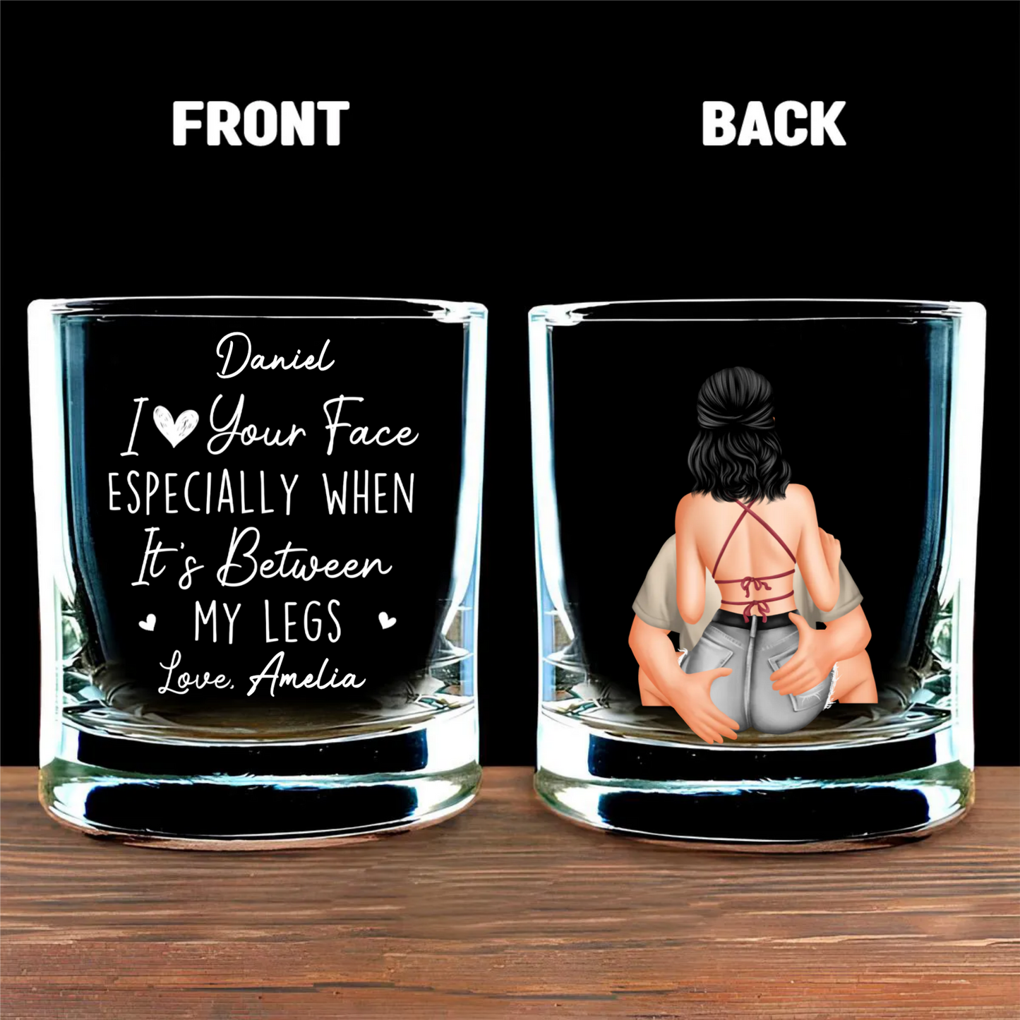 I Really Love Your Face - Personalized Whiskey Glass - Anniversary Gift, Valentine's Day Gift For Couple banner-1_0538a5b2-91ef-4bfa-9199-16eacace2ac4.png