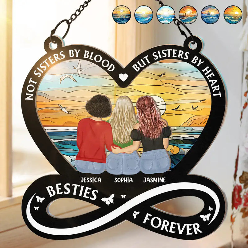 Not Sisters By Blood But Sisters By Heart - Personalized Suncatcher Ornament - Gift For Bestie, Soul Sisters, BFF banner-1_26acc59f-167c-4b82-a0a5-8df6968c225b.jpg