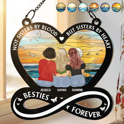 Not Sisters By Blood But Sisters By Heart - Personalized Suncatcher Ornament - Gift For Bestie, Soul Sisters, BFF banner-1_26acc59f-167c-4b82-a0a5-8df6968c225b.jpg
