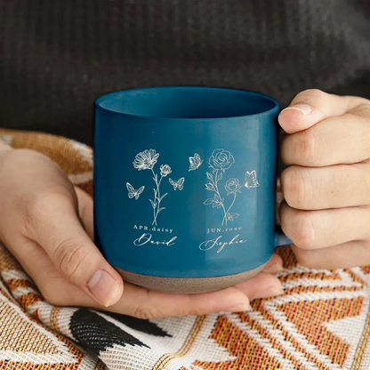 Custom Family Birth Flowers - Personalized Engraved Pottery Mug - Birthday Gift For Grandma, Mom, Daughter, Mother's Day Gift banner-1_3_11zon.png