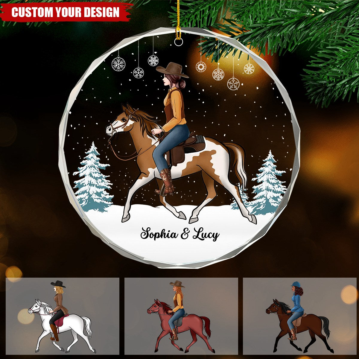 Girl Riding Horse - Personalized Crystal Ornament - Christmas Gift For Horse Rider, Horse Lovers banner-1_4168b716-68bc-4ed8-b13b-d8d96d8cb589.jpg