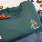 Personalized Teacher Name Christmas Book Tree Embroidered Sweatshirt, Merry Teacher Xmas Sweater, Woman Holiday Shirt for Librarian Gift banner-1_c6c6521d-71f0-4370-a093-43443c223992.png