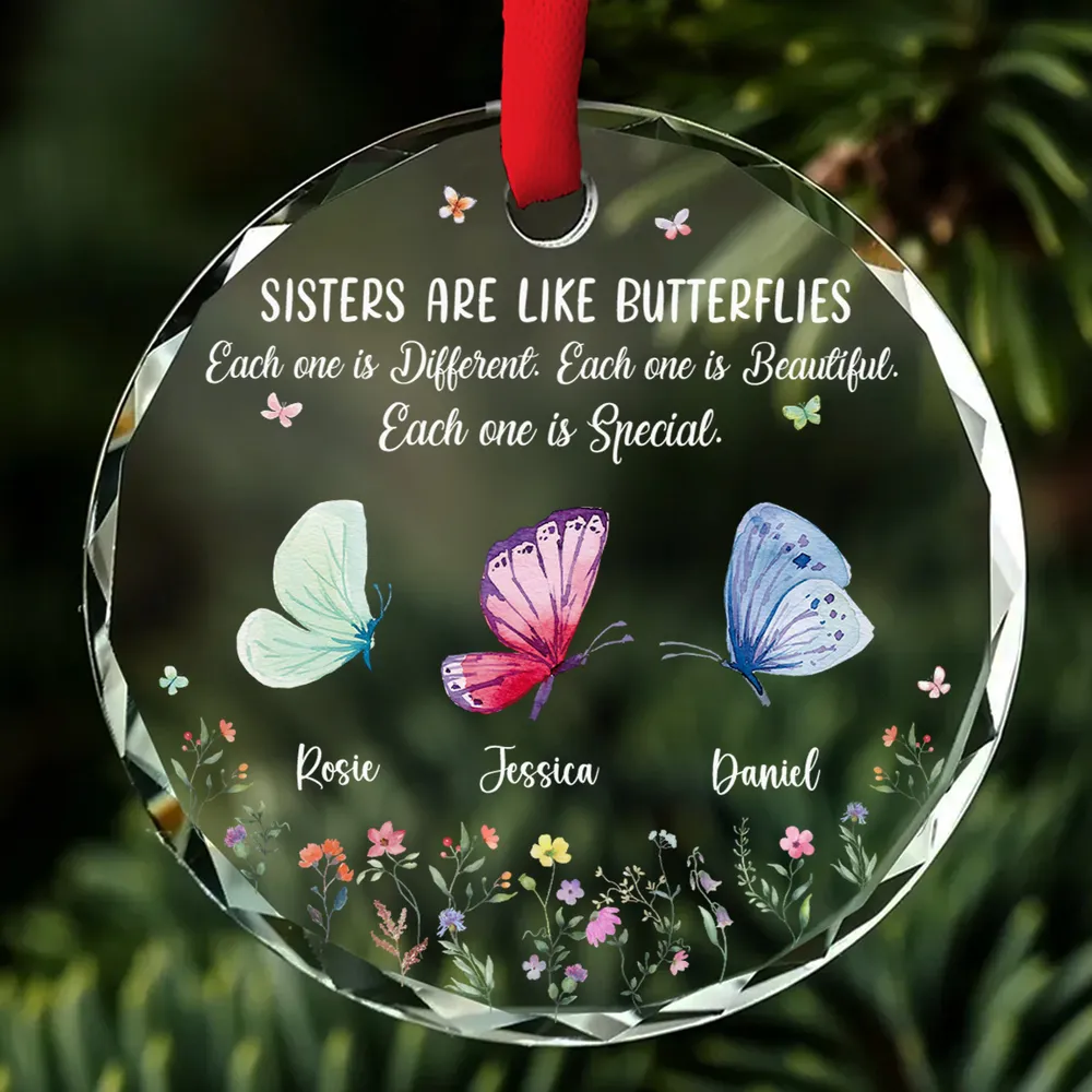Sisters Are Like Butterflies - Personalized Crystal Ornament - Gift For Sisters, Besties, Soul Sisters banner-1_converted_d9f65537-ac7b-4ec5-9378-86c96541cd7b.png
