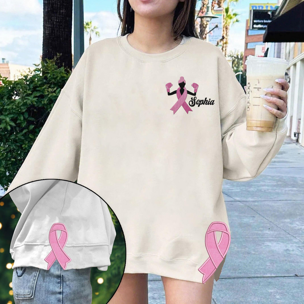 Custom Name Breast Cancer Side Bow Cut-Out Sweatshirt, Pink Ribbon Pullover, Breast Cancer Embroidered Sweatshirt, Gift for Her, Mom, Nana banner-1_ef02912e-8866-478a-b535-aeb20e26ff00.png