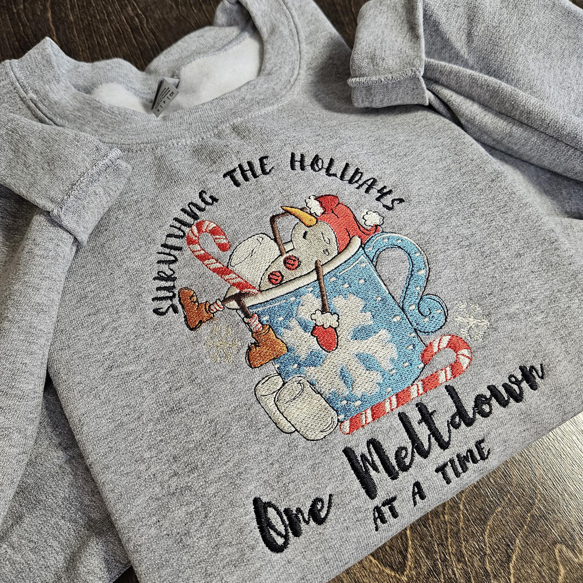 Meltdown Christmas Crewneck Sweatshirt, Holiday Sweater, Christmas Sweater, Embroidered Crewneck banner-2_d069e4d4-f5e5-4603-9e0b-75c05f3d2933.png