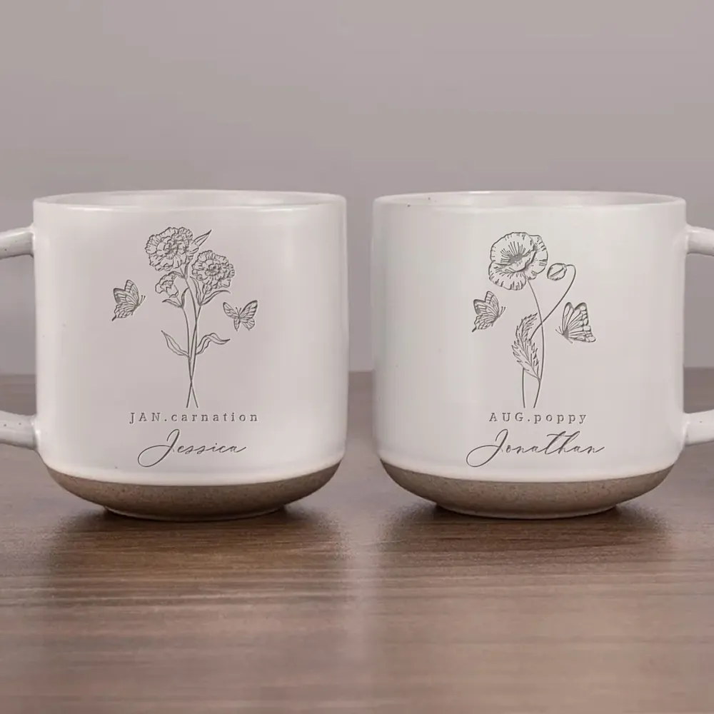 Custom Family Birth Flowers - Personalized Engraved Pottery Mug - Birthday Gift For Grandma, Mom, Daughter, Mother's Day Gift banner-3_5_11zon.png