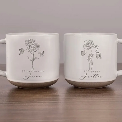 Custom Family Birth Flowers - Personalized Engraved Pottery Mug - Birthday Gift For Grandma, Mom, Daughter, Mother's Day Gift banner-3_5_11zon.png