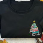 Personalized Teacher Name Christmas Book Tree Embroidered Sweatshirt, Merry Teacher Xmas Sweater, Woman Holiday Shirt for Librarian Gift banner-3_6c79bb1f-1bc5-41a0-9022-294c63b6f9fe.png