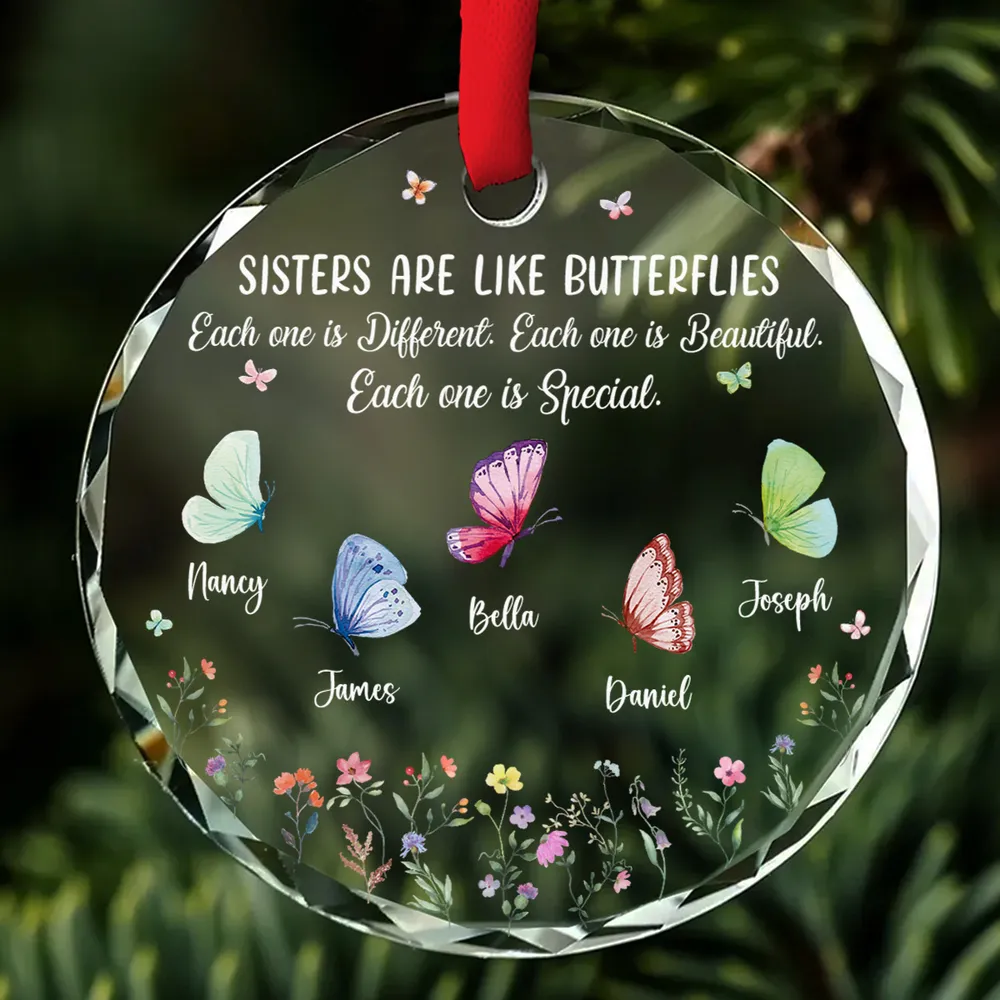 Sisters Are Like Butterflies - Personalized Crystal Ornament - Gift For Sisters, Besties, Soul Sisters banner-3_converted_8e253758-7020-4898-abcb-adf71f008e33.png