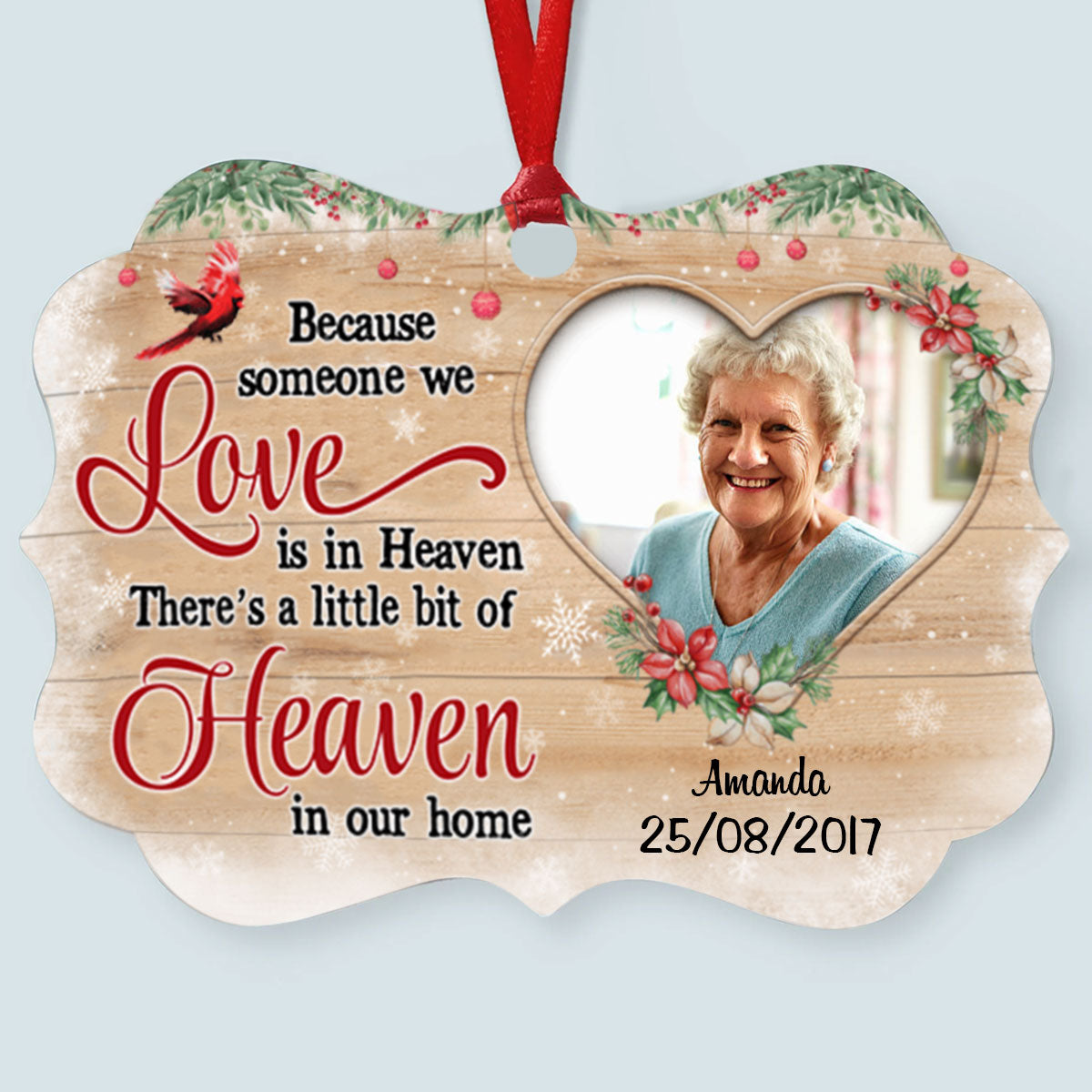 Christmas Wreath Heart Photo Memorial Personalized Aluminum Ornament Memorial Gift banner-Acrylic-Ornament---Christmas-Wreath-Heart--gg.jpg