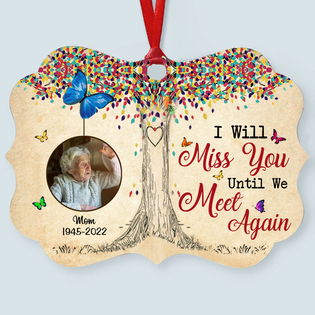 Upload Photo , Colorful Tree Photo Remembrance I Always With You Personalized Aluminum Ornament Memorial Gift banner-Acrylic-Ornament--colorful-tree-gg.jpg