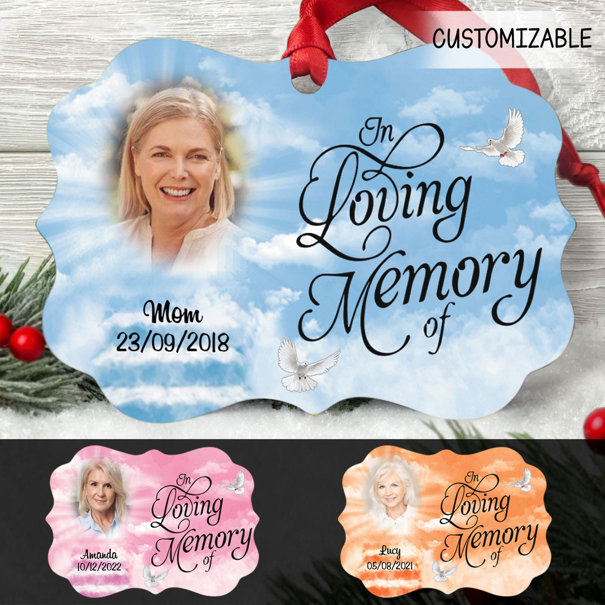 In Loving Memory Of Memorial Dove Multiple Background Personalized Aluminum Ornament Memorial Gift banner-Acrylic-Ornament-In-Loving-Memories--fb.jpg