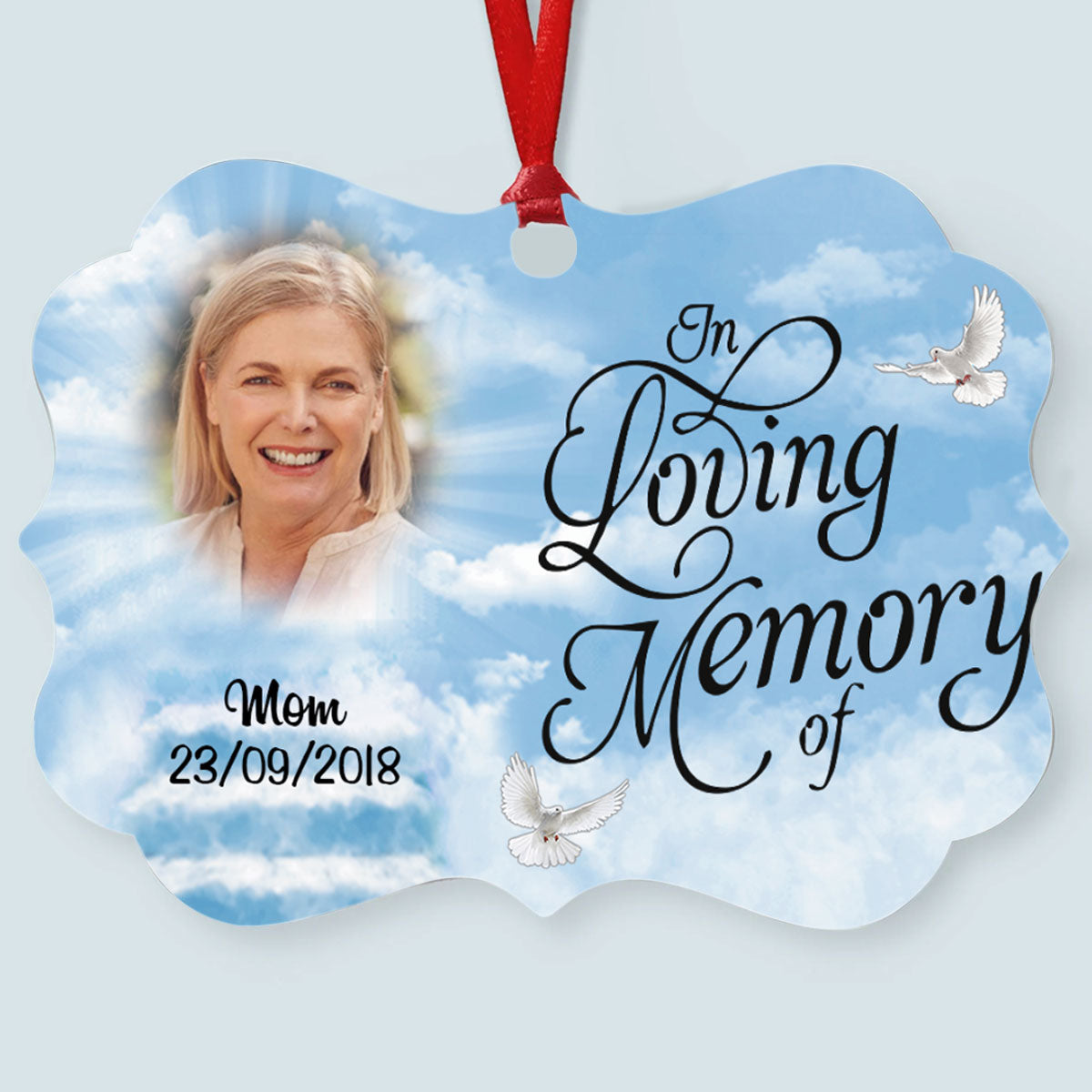 In Loving Memory Of Memorial Dove Multiple Background Personalized Aluminum Ornament Memorial Gift banner-Acrylic-Ornament-In-Loving-Memories--gg.jpg