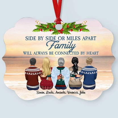 Christmas Family Side By Side Or Miles Apart Family Will Always Be Connected By Heart Personalized Aluminum Ornament Memorial Gift banner-Acrylic-Ornament.-family-side-by-side-gg.jpg