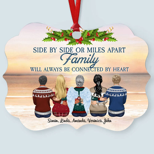 Christmas Family Side By Side Or Miles Apart Family Will Always Be Connected By Heart Personalized Aluminum Ornament Memorial Gift banner-Acrylic-Ornament.-family-side-by-side-gg.jpg