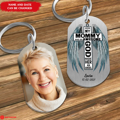 My Mommy Was So Awesome God Made Her An Angel - Personalized Photo Stainless Steel Keychain - Memorial banner-FB_bc82e992-5152-4ead-9e77-a19037bcc8c9.jpg