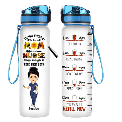 Tough Enough To Be A Mom And Nurse - Personalized Water Tracker Bottle - Gift For Mom banner-GG_02b7b49b-bd48-4092-b957-37661ae317f6.jpg