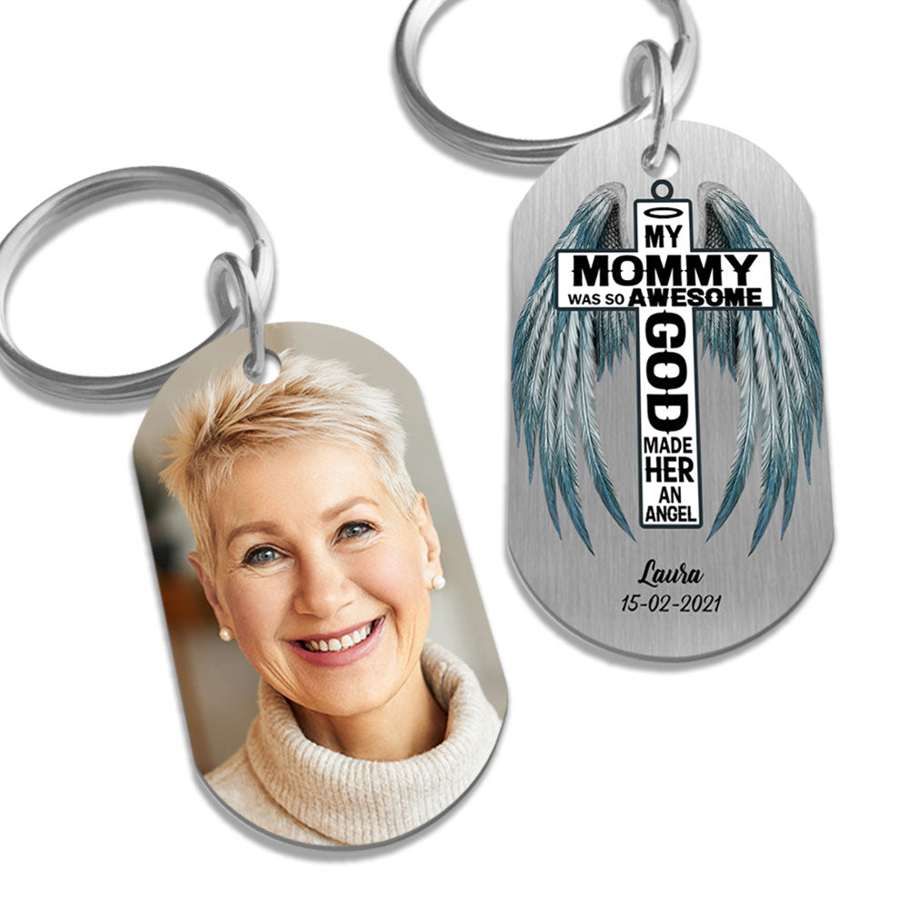 My Mommy Was So Awesome God Made Her An Angel - Personalized Photo Stainless Steel Keychain - Memorial banner-GG_189db219-e4de-4e91-91c3-a0bcc5d5edc2.jpg