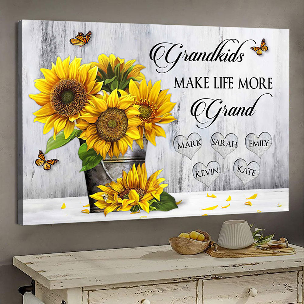 Grandkids Make Life More Grand, Sunflower - Personalized Canvas - Gift For Grandma banner-GG_25828709-1fb1-4b0a-a27e-6eac343a470c.jpg