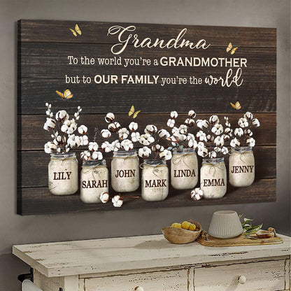 To Our Family You're The World - Personalized Canvas - Gift For Grandma banner-GG_3baf03a8-84b3-4b45-adb3-3d116b943a27.jpg