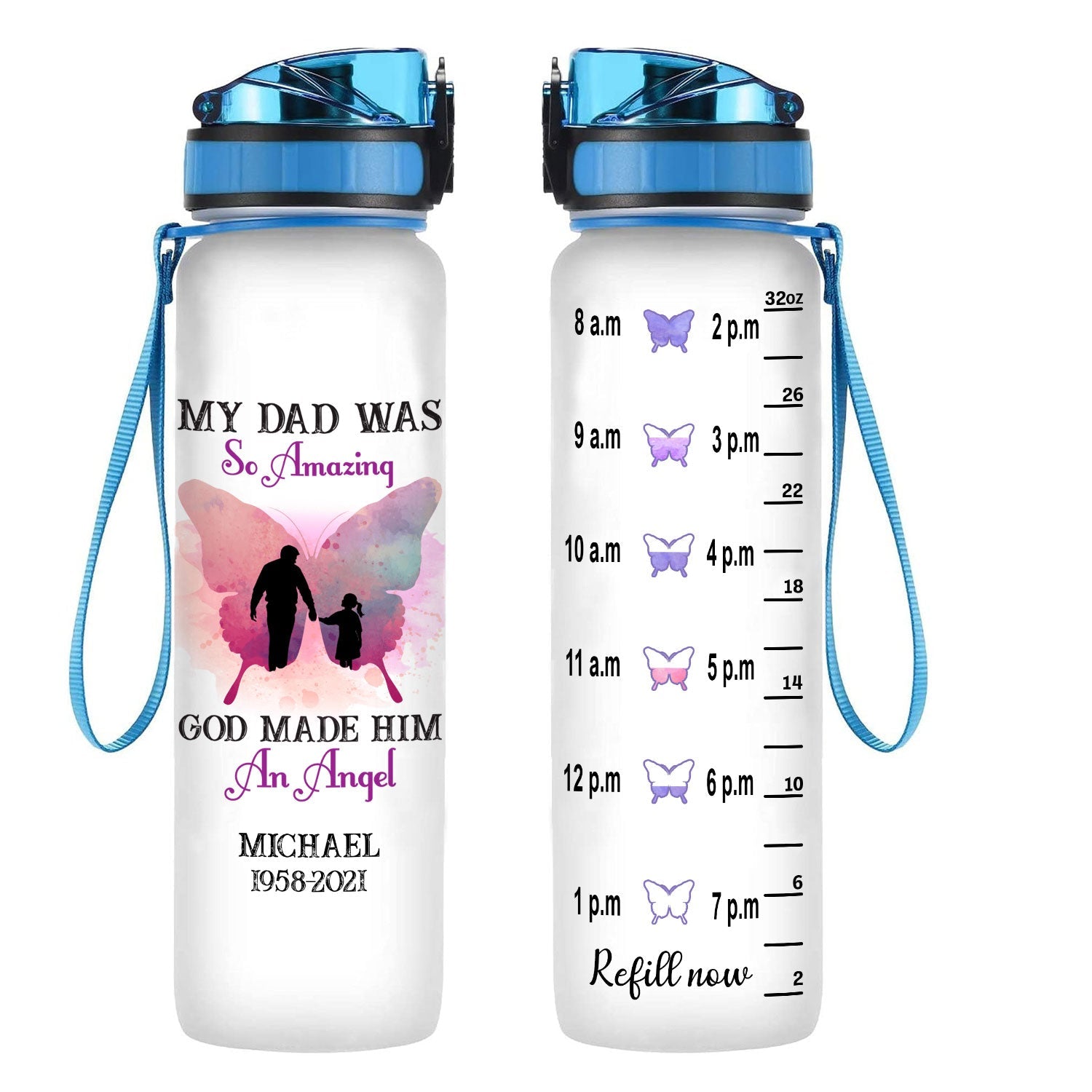 My Dad Was So Amazing God Made Him An Angel - Personalized Water Tracker Bottle - Memorial banner-GG_bdd07d93-d48c-4988-9fd8-2980473f9deb.jpg