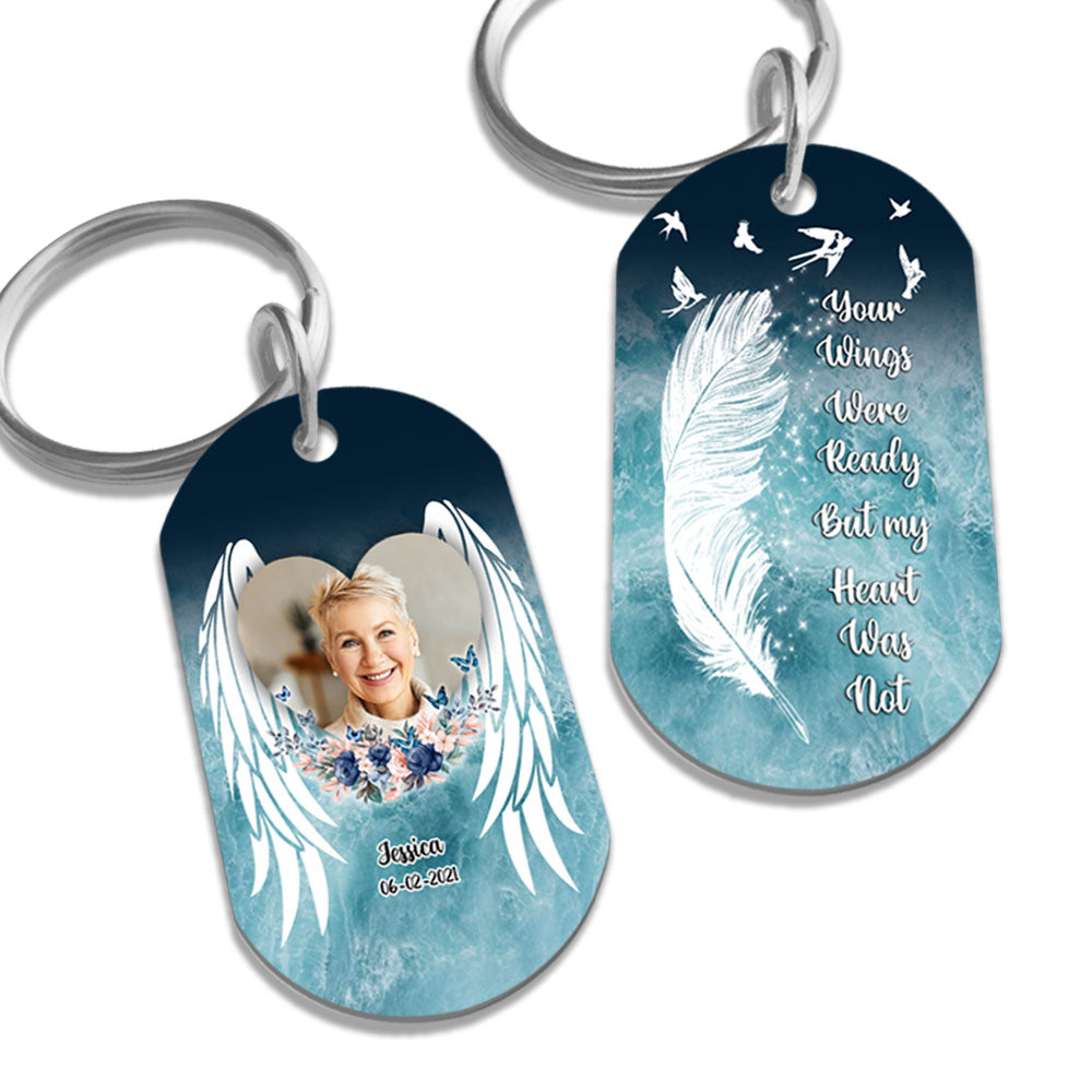 Your Wings Were Ready But My Heart Was Not - Personalized Photo Stainless Steel Keychain - Memorial banner-GG_d4962c02-5e8a-4f94-86cd-6685bed985c0.jpg