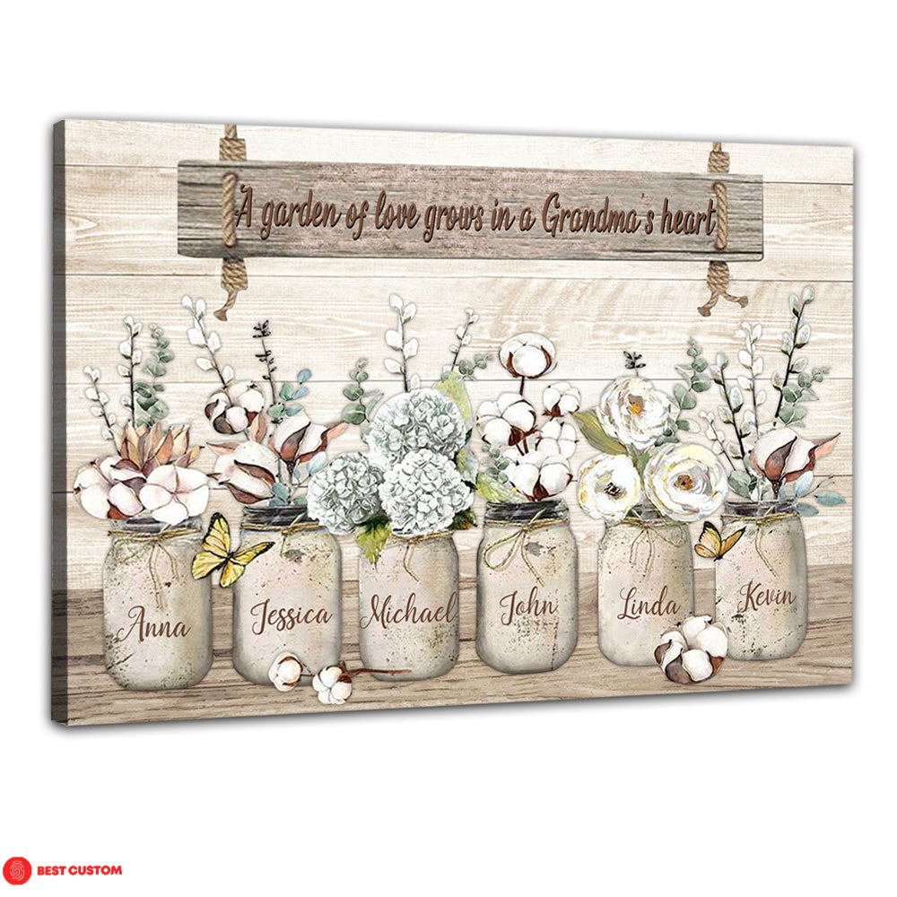 A Garden Of Love Grows In A Grandma's Heart, Flowers - Personalized Canvas - Gift For Grandma banner-canvas_90bc036a-6fd2-4b6e-9d0e-74c3aaec0213.jpg