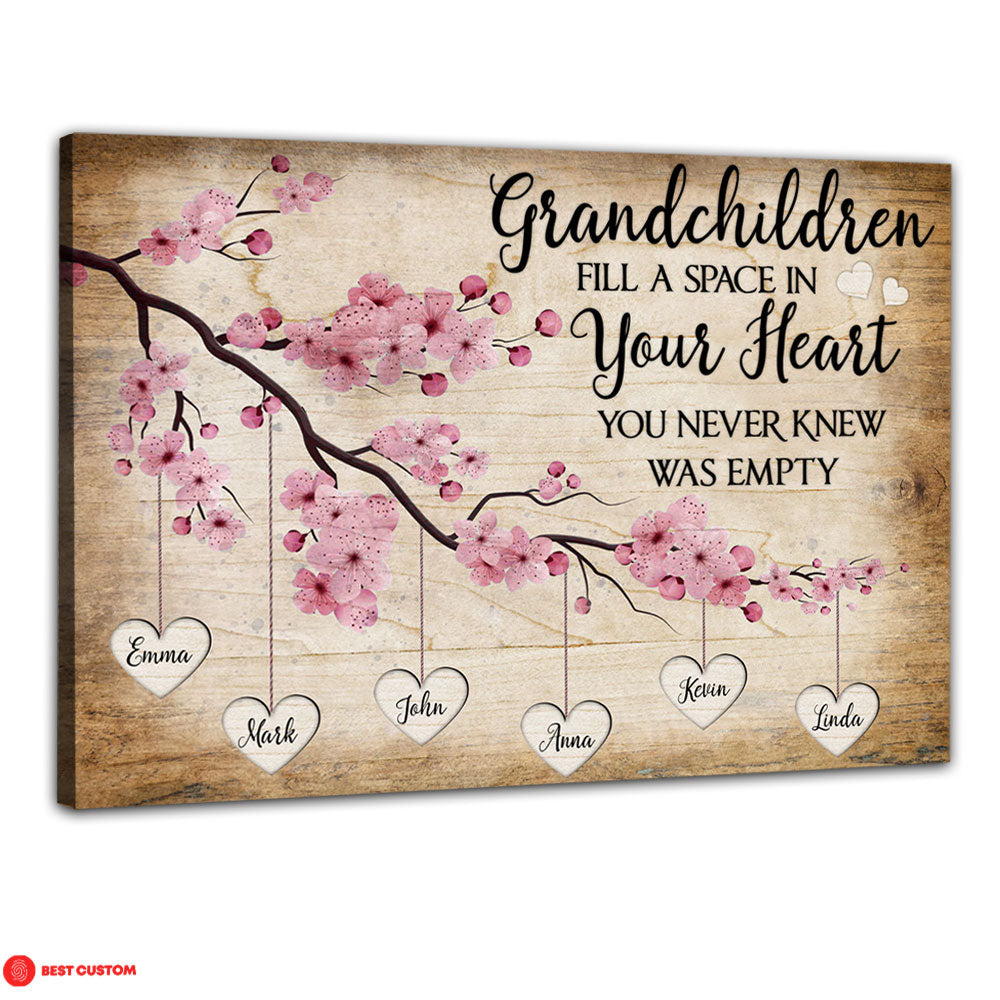 Grandchildren Fill A Place In Your Heart - Personalized Canvas - Gift For Grandma banner-canvas_af58bfb5-5104-4cb6-9576-257850f652c4.jpg