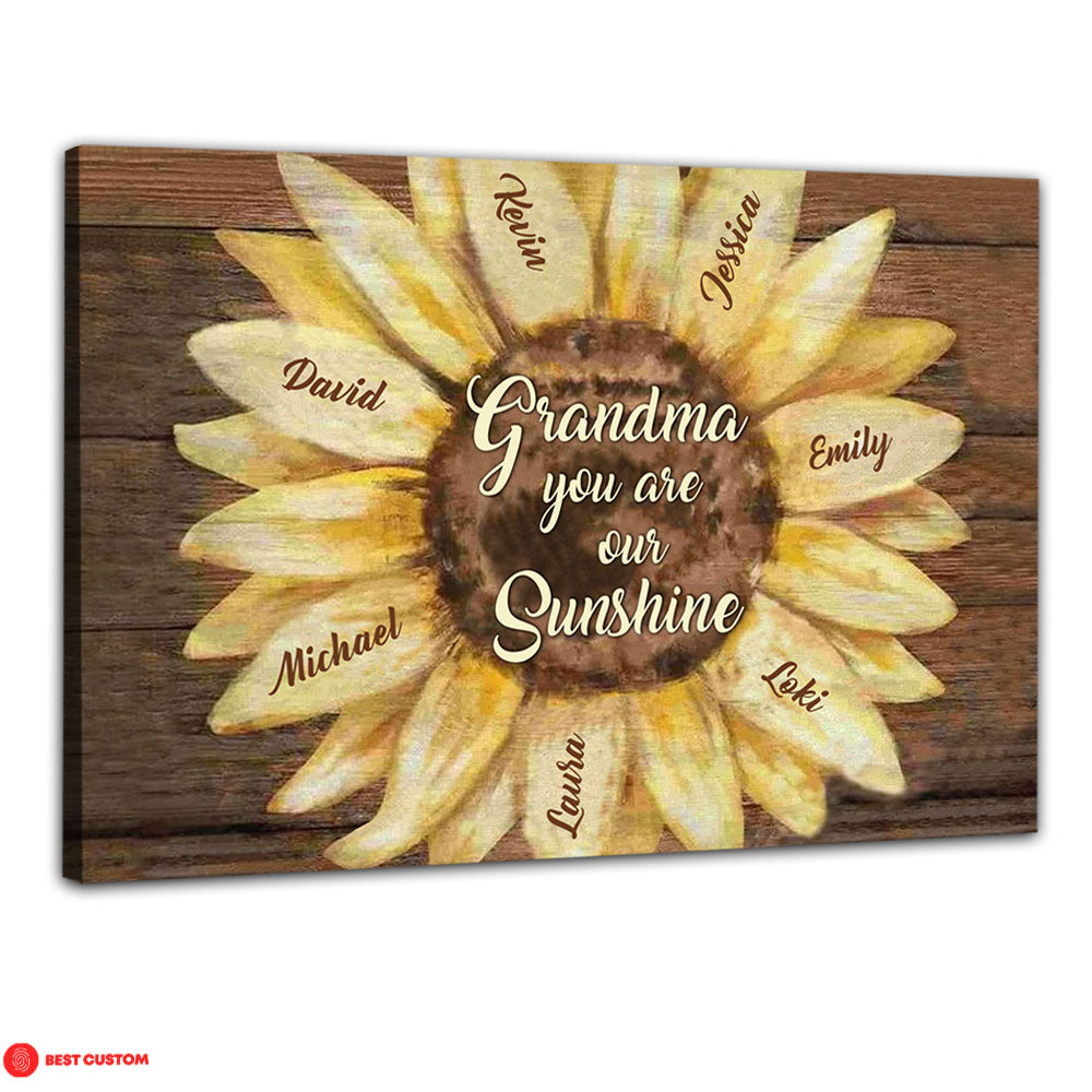 Grandma You Are Our Sunshine, Sunflower - Personalized Canvas - Gift For Grandma banner-canvas_f6eb587e-a1b1-4799-a34c-7e481923dc58.jpg