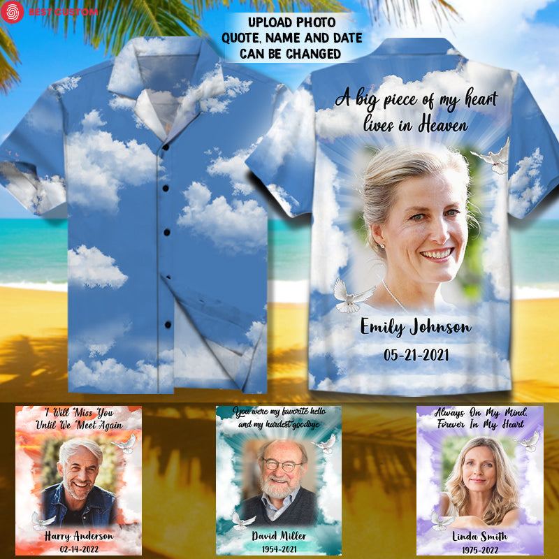 In Loving Memories Of - Personalized Photo All Over Print Hawaiian Shirt - Memorial banner-fb2.jpg