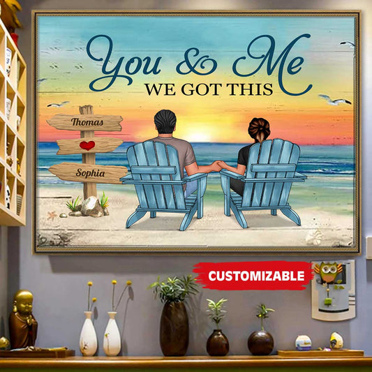 You And Me We Got This Beach Couple Personalized Canvas Gift For Couple banner-poster-canvas-2.jpg