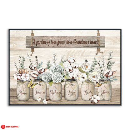 A Garden Of Love Grows In A Grandma's Heart, Flowers - Personalized Canvas - Gift For Grandma banner-poster_6e551cf4-e4e3-4f45-9b97-3cbeed225282.jpg