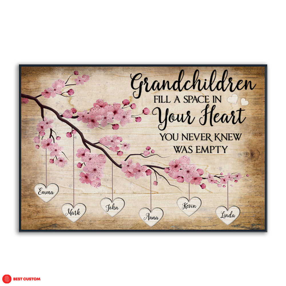 Grandchildren Fill A Place In Your Heart - Personalized Canvas - Gift For Grandma banner-poster_c39d05fe-11f0-4149-81ed-38fc3573f63e.jpg
