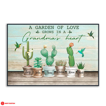 A Garden Of Love, Cactus - Personalized Canvas - Gift For Grandma banner-poster_ccb89eb4-16f4-47e5-9d59-11e6a864d1f3.jpg