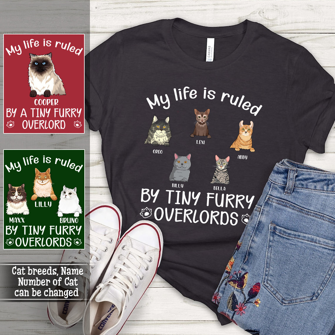 My Life Is Ruled By A Tiny Furry Overlord - Personalized Apparel - Gift For Cat Mom banner.2_6067e3a8-9277-435e-a395-657b954f7776.jpg