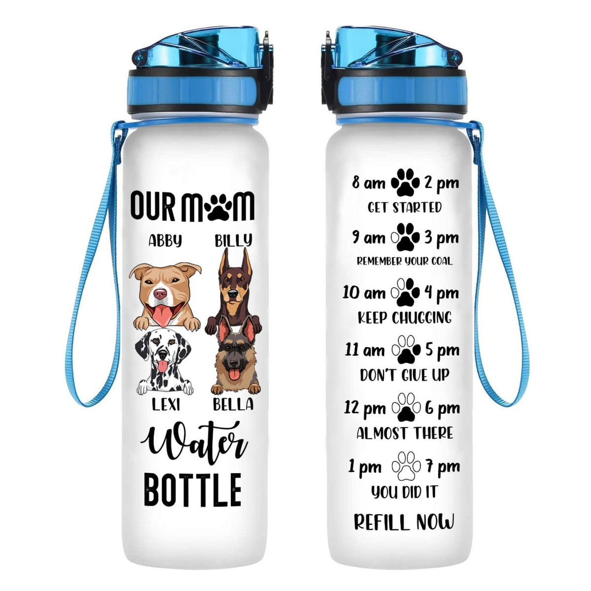 Our Mom Water Bottle Personalized Water Tracker Bottle Dog Mom banner.3.1.jpg