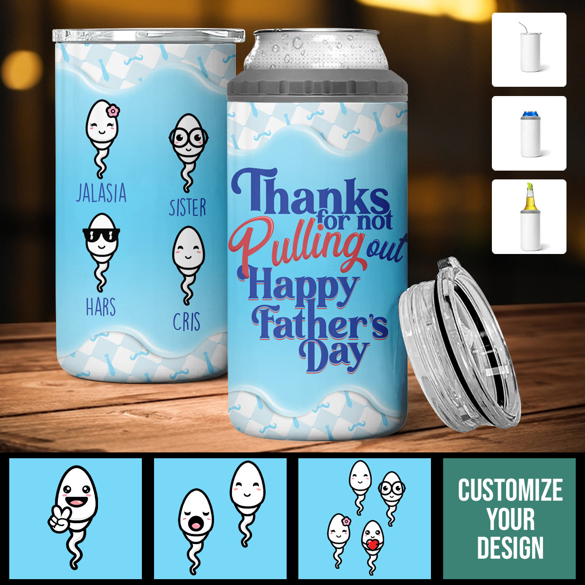 Thanks For Not Pulling Out - Personalized Can Cooler Tumbler - Gift For Dad, Father's Day Gift banner1_0bedc731-b00d-419d-bdba-874a7a862d36.jpg