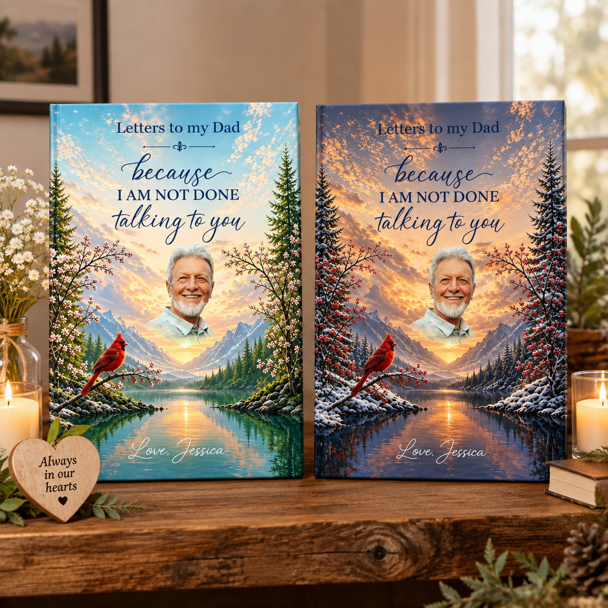 Custom Photo Hardcover Journal - Personalized Memorial Sympathy Gifts For Loss Of Mom, Dad - Your Love Still Guides Me Home