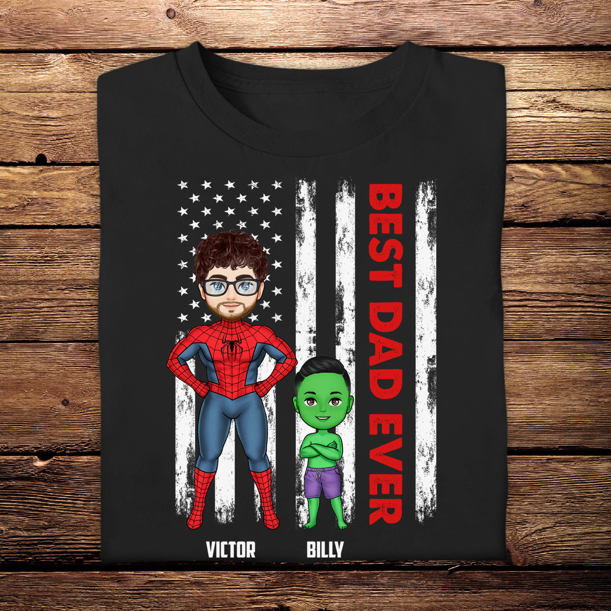 Best Dad Ever Superheroes - Personalized Apparel - Funny, Loving Gift For Dad, Father, Daddy, Father's Day banner1_207777a6-5e88-4ba5-a7de-7410e00454ce.jpg