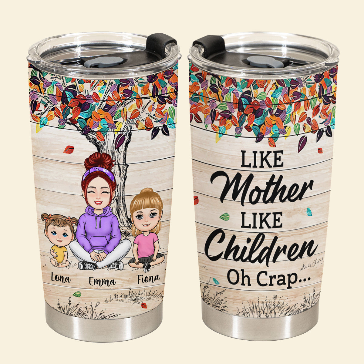 Like Mother Like Children Oh Crap - Personalized Tumbler - Gift For Mom, Grandma, Mother's Day banner1_2afdcaed-2a22-4125-a9e2-755f20fcef8f.jpg