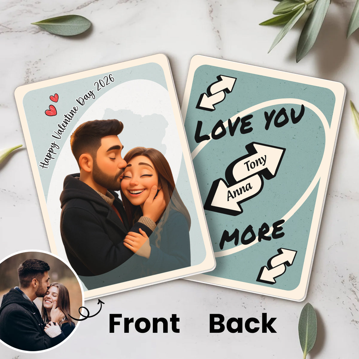 I Love You More - Personalized Portrait Poke Card