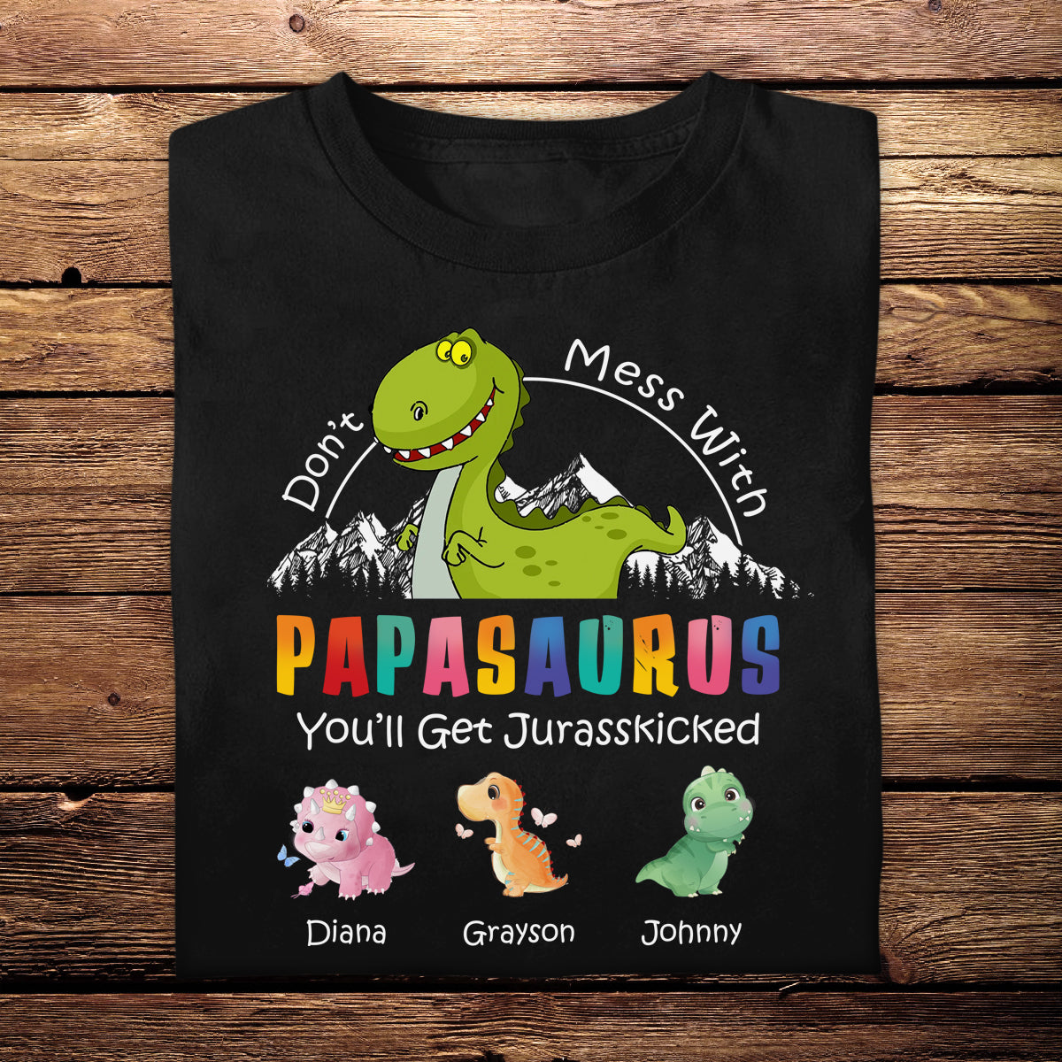 Don't Mess With Papasaurus - Personalized Apparel - Gift For Father, Dad, Grandpa, Father's Day banner1_8948270d-8ca8-48a0-9a82-5d97f231e335.jpg