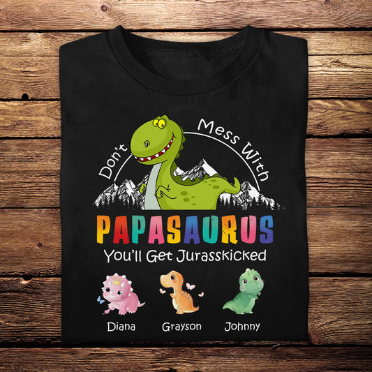 Don't Mess With Papasaurus - Personalized Apparel - Gift For Father, Dad, Grandpa, Father's Day banner1_8948270d-8ca8-48a0-9a82-5d97f231e335.jpg