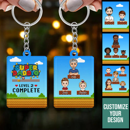 Super Daddio Level Complete - Personalized Acrylic Keychain - Gift For Father banner1_8c2b4e00-905f-4084-aef1-be4fff81feb6.jpg