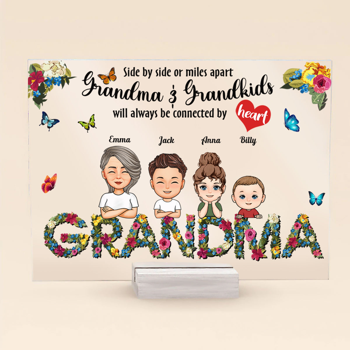 Grandma And Grandkids Will Always Be Connected By Heart - Personalized Acrylic Plaque - Birthday Mother's Day For Grandma Acrylic Plaque - Gift For Grandma banner1_9e35c40f-2e2d-4ab7-8211-04993174f8a4.jpg