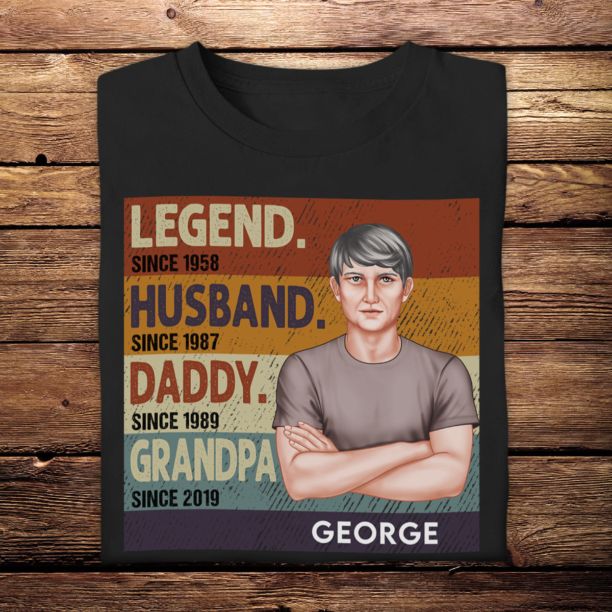 Dad Grandpa Crossed Arm Legend Retro - Personalized Apprael - Gift For Father banner1_a2441147-ae4a-4463-992a-1da46109be44.jpg